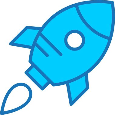 Roket Doldurulmuş Mavi Simge