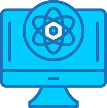 Bilgisayar Bilimi Vektörü Mavi Simgeyi Doldurdu