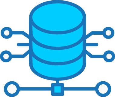 Veri Tabanı Doldurulmuş Mavi Simge