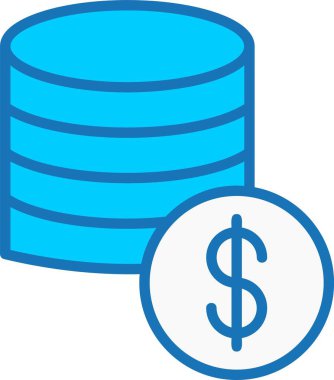 Madeni Para Doldurulmuş Mavi Simge