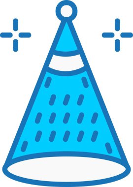 Parti Şapkası Mavi Simgeyle Dolu