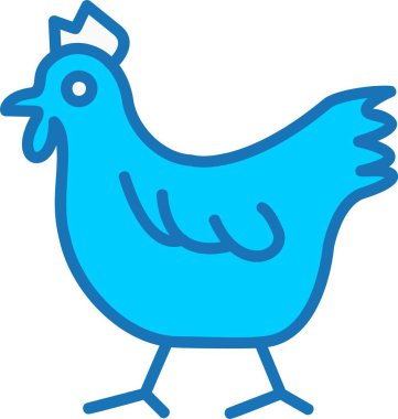 Kümes hayvanları Mavi Simge Dolduruldu