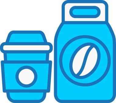 Mavi Simge Dolu Kahve Torbası