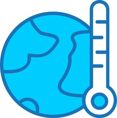 Global Warming Filled Blue Icon clipart