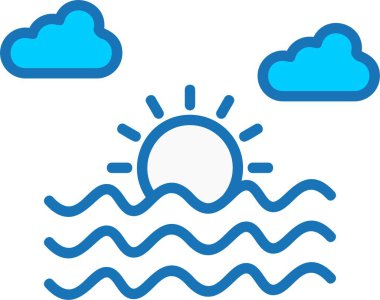 Günbatımı Dolu Mavi Simge