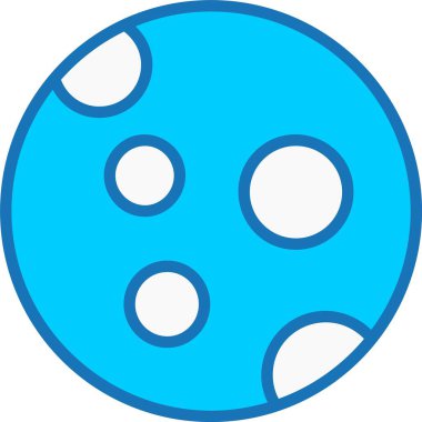 Ay Yüzeyi Mavi Simgeyle Dolu