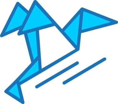 Origami Doldurulmuş Mavi Simge