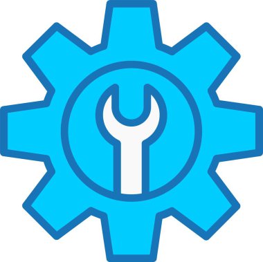 Dişliler Dolu Mavi Simge