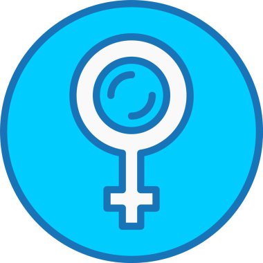 Mavi Simge Doldurulmuş Kadın Cinsiyet Sembolü