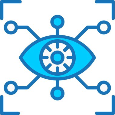 Siber Göz Mavi Simgeyle Dolu