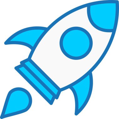 Roket Doldurulmuş Mavi Simge