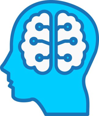 Mavi Simge Doldurulmuş İnsan Beyni