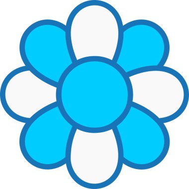 Çiçek Doldurulmuş Mavi Simge