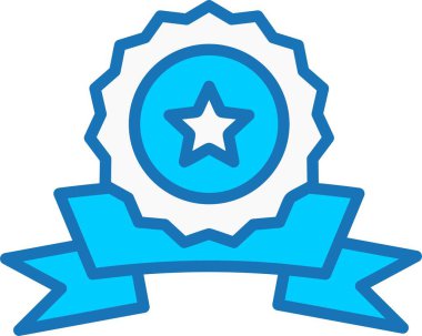 Mavi Simge Doldurulmuş Kalite Rozet