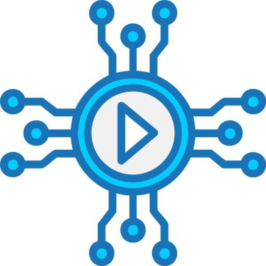 Mavi Simge Doldurulmuş Ortam Vektör Satırı