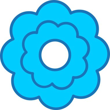 Çiçek Doldurulmuş Mavi Simge