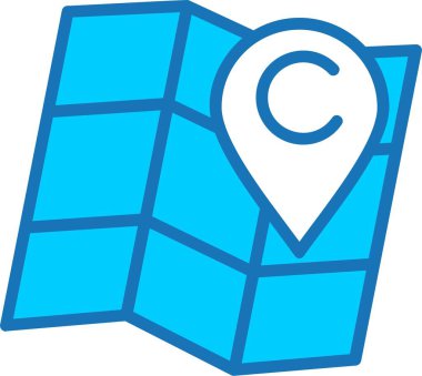 Harita Yer Bulucu Mavi Simge Dolduruldu