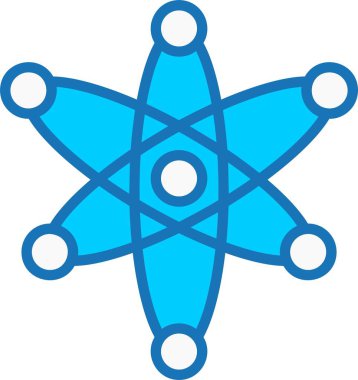 Molecules Filled Blue Icon clipart