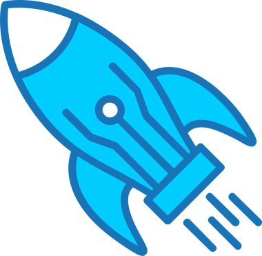 Mavi Simge Doldurulmuş Başlangıç Vektör Satırı