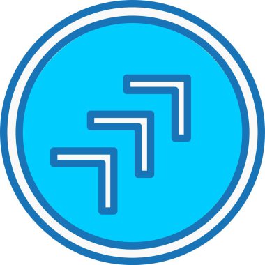 Mavi Simge Doldurulmuş Sağ Ok