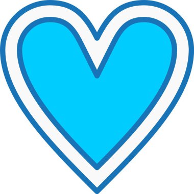 Kalp Dolu Mavi Simge