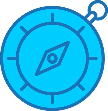 Mavi Simge Doldurulmuş Navigasyon Pusulası