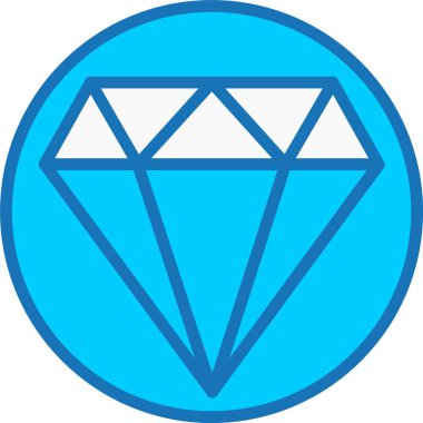 Elmas Doldurulmuş Mavi Simge