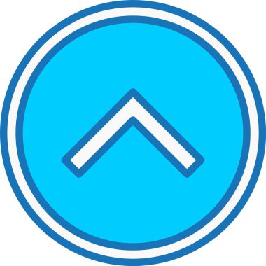 Yukarı Ok Dolu Mavi Simge