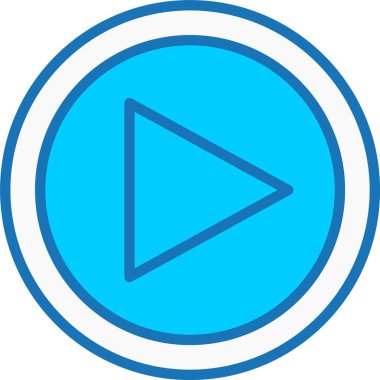 Düğme Doldurulmuş Mavi Simgeyi Çal