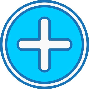 Artı işareti Dolu Mavi Simge