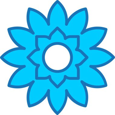 Çiçek Doldurulmuş Mavi Simge