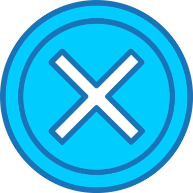 Çapraz Doldurulmuş Mavi Simge