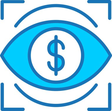 Vision Filled Blue Icon clipart