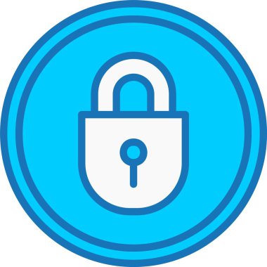 Asma Kilit Doldurulmuş Mavi Simge