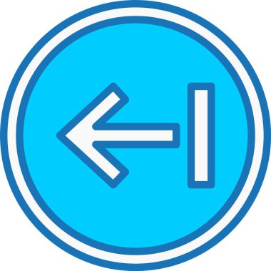 Mavi Simge Doldurulmuş Sol Ok