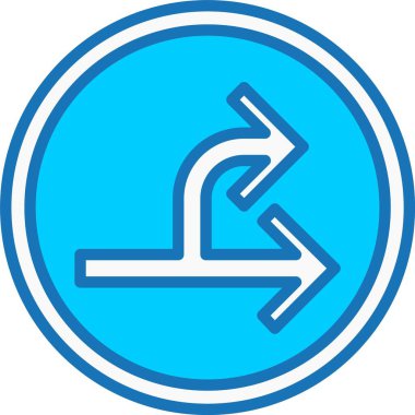 Çift Yönlü Ok Mavi Simge Dolduruldu