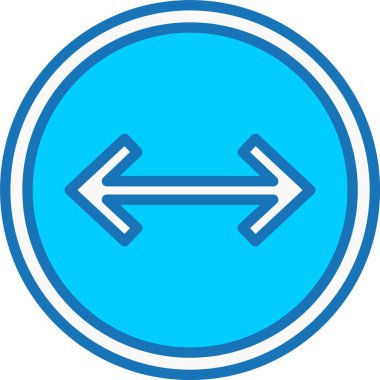 Sol Sağ Ok Mavi Simgeyi Doldurdu