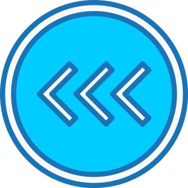 Hızlı Ters Ok Mavi Simge Dolduruldu