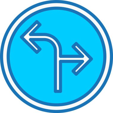 Mavi Simge Dolu İki Taraflı Ok