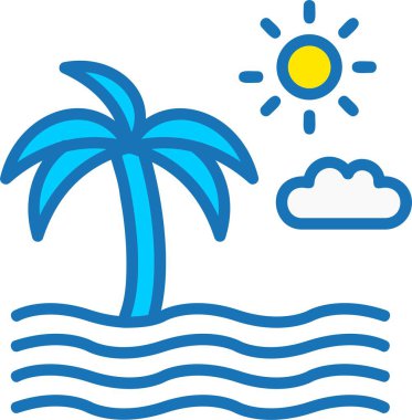 Deniz Doldurulmuş Mavi Simge