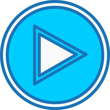 Düğme Doldurulmuş Mavi Simgeyi Çal