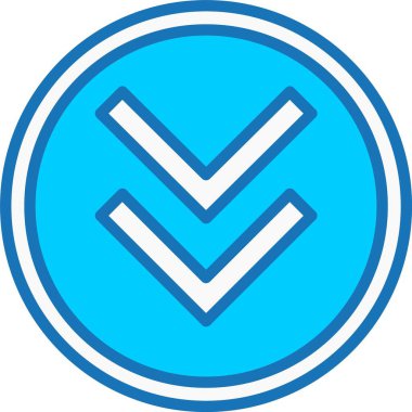 Aşağıdaki Ok Dolu Mavi Simge