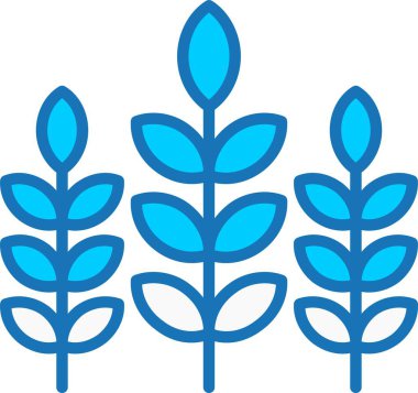 Bitki Yaprakları Dolu Mavi Simge