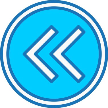 Mavi Simge Doldurulmuş Sol Ok