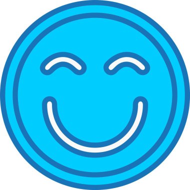 Gülümseme İçi Mavi Simge Dolu