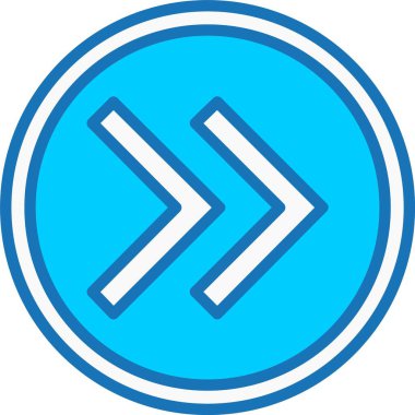 Mavi Simge Doldurulmuş Sağ Ok