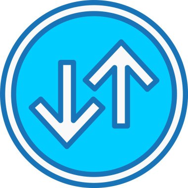 Yukarıdaki Ok Mavi Simgeyle Dolu