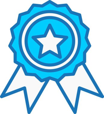 Mavi Simge Doldurulmuş Kalite Rozet