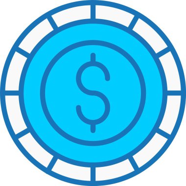 Mavi Simge Doldurulmuş Para