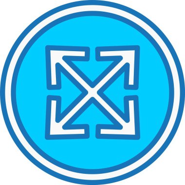 Büyütme Oku Mavi Simge Dolduruldu